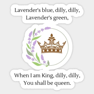 Lavender's blue dilly dilly nursery rhyme Sticker